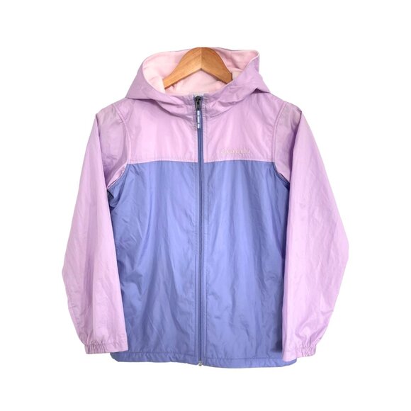 Columbia Jacket Girls Medium 10-12 Windbreaker Fleece Purple Pink Lilac Lavender - Picture 1 of 16